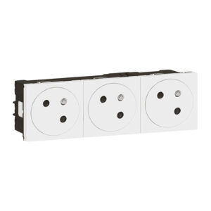 Prise multi supports programme Mosaic 3x2P+T à 45° bornes automatiques 6 modules blanc - Legrand - 357750