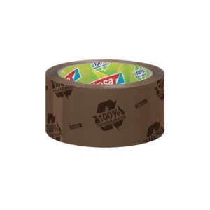 Ruban adhésif d'emballage ecologo® marron à base de matières 100% recyclées et sans solvant - rouleau de 66 m x 50 mm - TESA - 156515