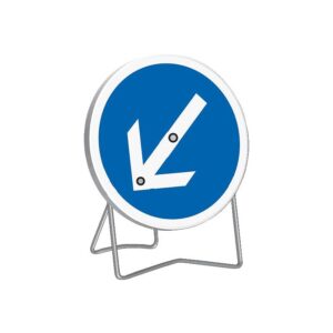 Panneau de signalisation temporaire B21 FLÈCHE orientable classe T1 diamètre 850mm pied galvanisé - TALIAPLAST - 153974