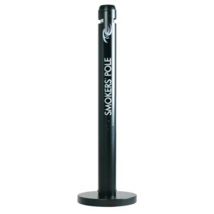 Cendrier sur pied mobile Smokers'Pole, capacité 1000 mégots, coloris noir - RUBBERMAID - 614132