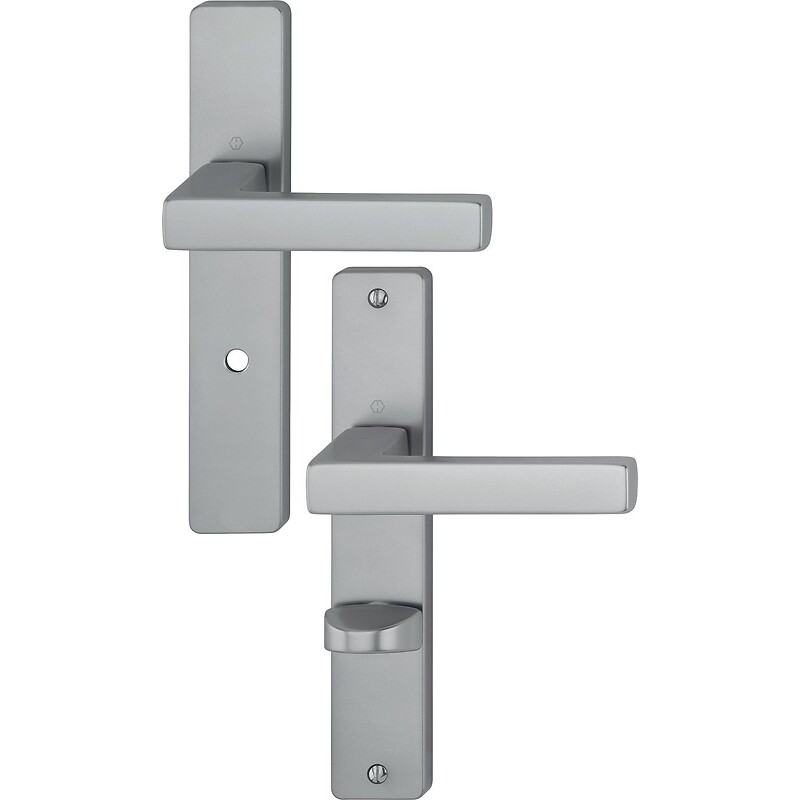 Béquille double sur plaque entraxe 195 mm ligne Toulon clé L époxy noir mat - HOPPE - 627537 – Image 5