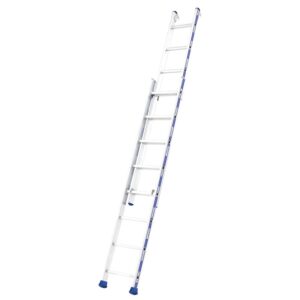 Échelle à coulisse à main 2 plans Platinium, à crochets, sans stabilisateur, 2x7 échelons, hauteur de travail maxi 4,40m - TUBESCA - 117742