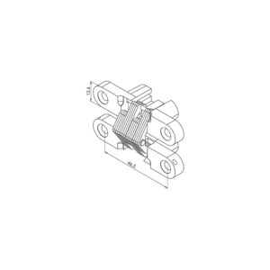 Charnière invisible 180° pour porte de meuble ou allonge de table pliante zinguée 12,6x60,7mm pour panneau 22-30 mm - Pöttker - 104200
