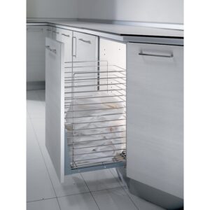 Panier à linge chromé avec amortissement à la fermeture 30 x 50 fixation façade - INOXA - 556746