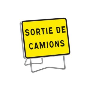 Panneau de signalisation temporaire KC1 SORTIE DE CAMIONS rétroréfléchissant classe T1 800X600mm pied galvanisé - TALIAPLAST - 154030