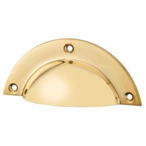 Poignée coquille applique en laiton P22, finition laiton poli - - 609974