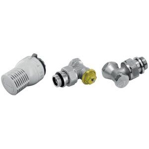 Kit robinetterie avec tête thermostatique Sensity M30 + corps équerre RTH R858 15x21 + coude de réglage 15x21 - COMAP - 693939