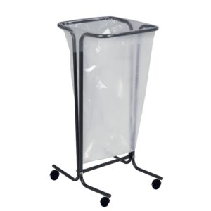 Support tubulaire sur roulettes Tubag pour sacs de 110l acier poudré maintien du sac par tension coloris gris manganèse - ROSSIGNOL - 604822