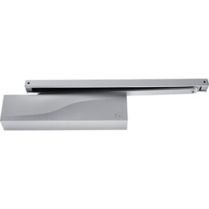 Ferme porte en applique complet bras glissière type IS 315 force 3 à 5 en continu argent satiné - ISEO CITY - 581260