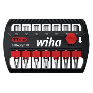 Coffret BitBuddy de 7 embouts de vissage TY 49 mm (1xPH2-1xPZ1-1xPZ2-1xPZ3-1xT15- 1xT20 - 1xT25) - WIHA - 595694