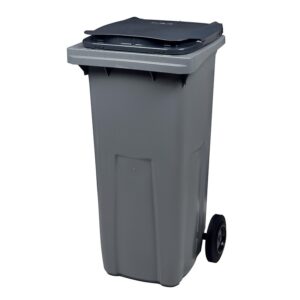 Conteneur 2 roues gris/gris 120 litres vidage par prise frontale - ROSSIGNOL - 448904