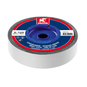 Rouleau abrasif d'atelier flexible résistant à l'eau pour ébavurage chanfreinage et ponçage nettoyage grain 120 25mx38mm - GRIFFON - 289515