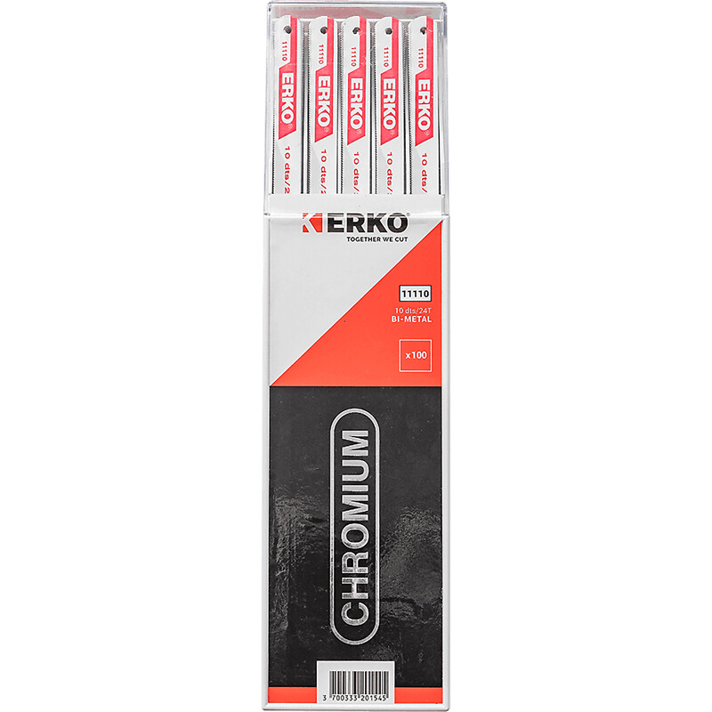 Lames de scie à métaux bimétal Chromium Erko 12 dents/pouce étui de 10 - ERKO - 111799 – Image 3