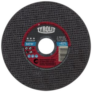 Disque à tronçonner Premium moyeu plat coupe inox diamètre 125 mm épaisseur 1,6 mm alésage 22,2 mm - TYROLIT - 601931