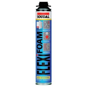 Mousse polyuréthane élastique Flexifoam à visser carton de 12 cartouches de 750 ml net - SOUDAL - 373017
