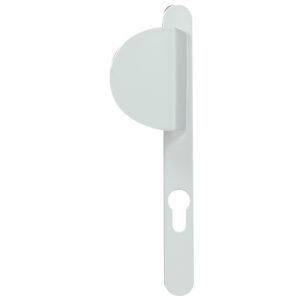 Ensemble sur plaque étroite 24 mm entraxe 70 mm - Epoxy blanc RAL 9010 - Saillie 53 mm - TOKYO clé I poignée palière - HOPPE - 494116