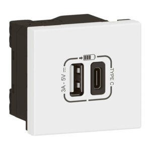 Chargeur USB Type A + USB Type C Mosaic Link - Legrand - 120717