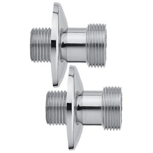 Paire de raccords droit M/M 15x21 20x27 chromé - - 724019