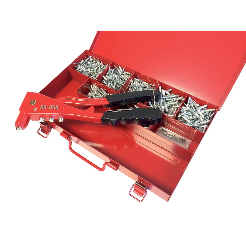 Rivets aveugles multi-serrages Gomulti, coffret métallique de 430 pièces avec pince et jeux de mors - DEGOMETAL - 445677