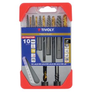 Coffret d'extracteurs à goujon + foret - TIVOLY - 571159
