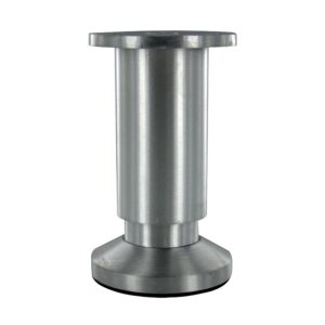 Pieds de meuble en aluminium rond Ø 38 mm - hauteur 100 mm - platine Ø 60 mm - finition brossé - Interges - 556369