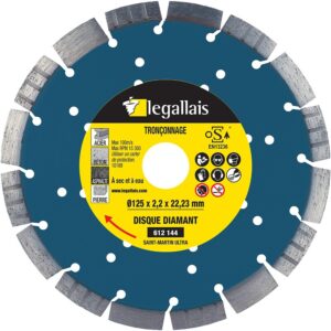 Disque à tronçonner diamant Saint-Martin Ultra polyvalent Ø 125 épaisseur 2,2 mm alésage 22,2 mm - LEGALLAIS - 612144