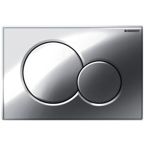 Plaque de commande double touche Sigma 01 chromé brillant - GEBERIT - 348097