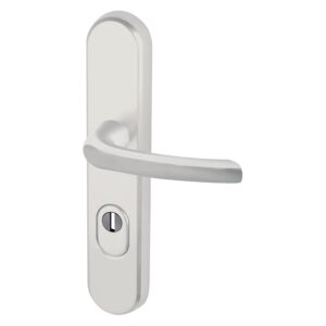Ensemble aluminium sur plaque renforcée type Seku 2 entraxe 195 mm clé I ton argent poli - NORMBAU - 554807
