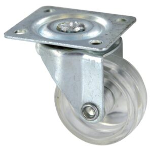 Roulette éco translucide pivotante diamètre 50 mm sur platine - GUITEL HERVIEU - 576703