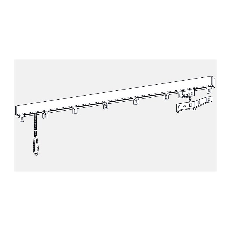Tringles chemin de fer montées DURALAC - Aluminium - 1 rideau - Longueur 2,50 m - finition blanc - Boulet - 108271 – Image 3