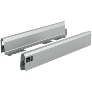 Kit tiroir ArciTech longueur 550 mm - hauteur 94 mm - coloris argent - livré avec profils, attaches-façade et caches - HETTICH - 424712