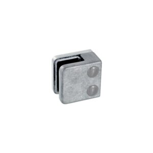 Pinces à verre pour garde-corps - modèle 01 - carré 45x45 mm - support plat - zamak brut - Design Production - 165356