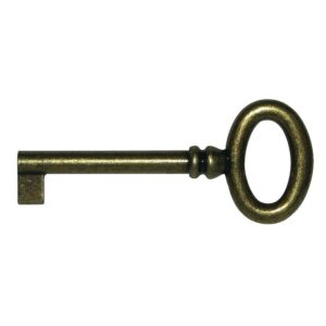 Clé de meuble ajustable Regence - tige lg 72 mm - ht panneton 8 mm - anneau oval hauteur 31 mm - zamak laitonné vieilli - CADAP - 624927