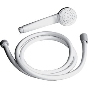 Kit de douche Dame pour hôpitaux avec douchette blanche 1 jet et flexible PVC blanc jetable 2 m - LEGALLAIS - 534360