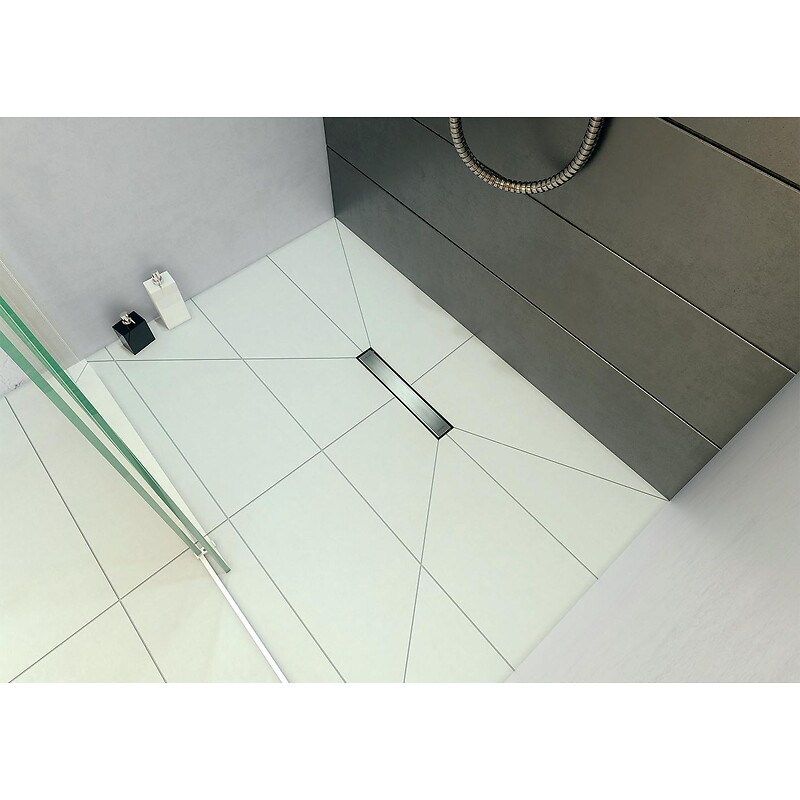 Caniveau de douche Venisio Slim L300 mm extra-plat 50 mm avec siphon à membrane - Wirquin Pro - 572251