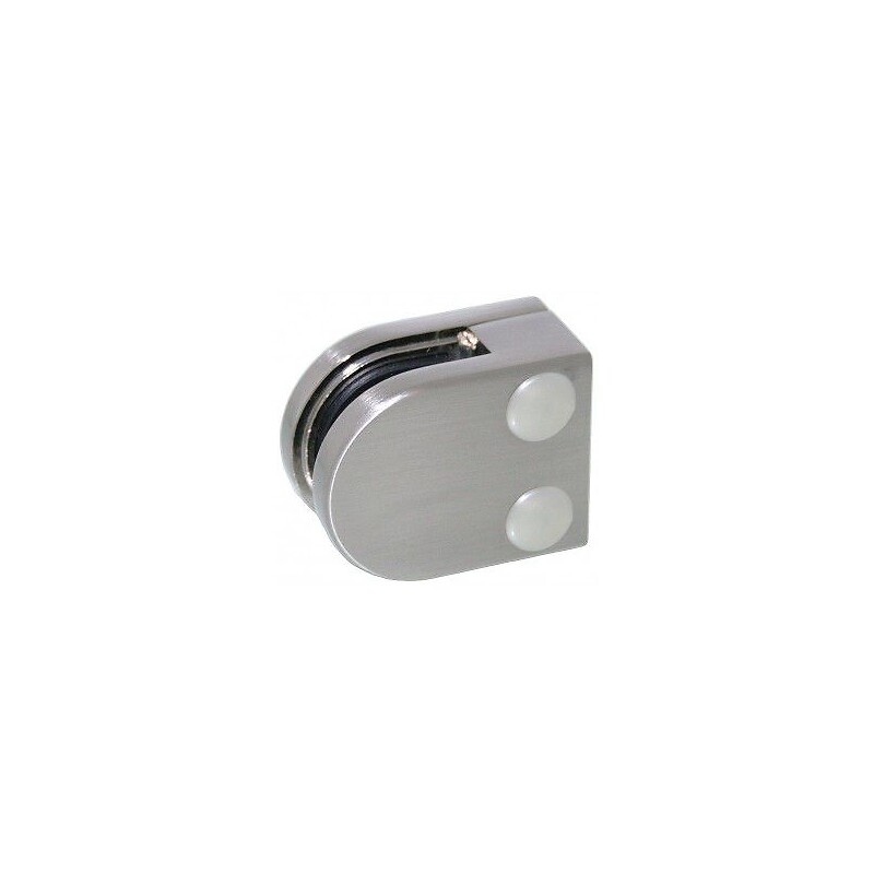Pinces à verre pour garde-corps - modèle 00 - demi-ronde 40x50 mm - support plat - inox 304 brossé - Design Production - 165314 – Image 5