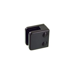 Pinces à verre pour garde-corps - modèle 01 - carré 45x45 mm - support plat - zamak noir RAL 9005 - Design Production - 165384