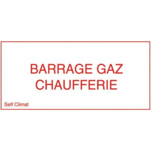 Panneau réglementaire "Barrage gaz chaufferie" en PVC épaisseur 2 mm - CODITHERM - 772086