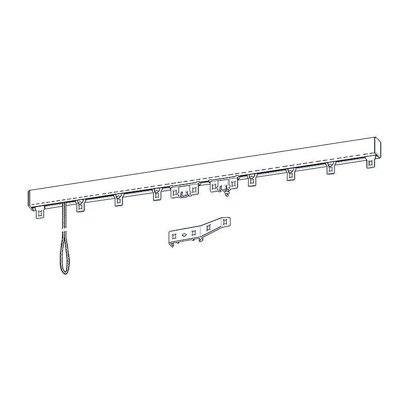 Tringles chemin de fer montées DURALAC - Aluminium - 1 rideau - Longueur 2,50 m - finition blanc - Boulet - 108271 – Image 2