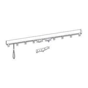 Tringles chemin de fer montées DURALAC - Aluminium - 2 rideau - Longueur 1,60 m - finition blanc - Boulet - 108292