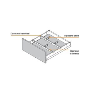 Connecteur pour séparateur transversal pour tiroir OENO - blanc - LEGALLAIS - 695829