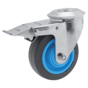 Roulette pivotante à blocage à oeil roue Résilex® pour charges moyennes - Gemroll, diamètre 100 mm, charge 150 kg - GUITEL HERVIEU - 533590