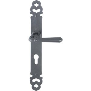 Ensemble sur plaque aluminium rustique type Elba clé I - HOPPE - 286938