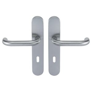 Béquille double inox sur plaque Ligne 19 type U clé L - NORMBAU - 449373