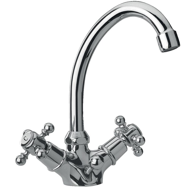 Mélangeur de lavabo monotrou à bec mobile Néo Classique Tiffany + vidage à tirette - PAINI - 118456
