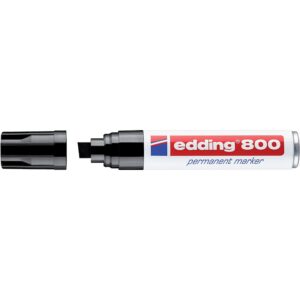 Marqueur permanent E 800 à pointe durable extra large biseautée 4 à 12mm grande capacité d'encre coloris noir - EDDING - 594546