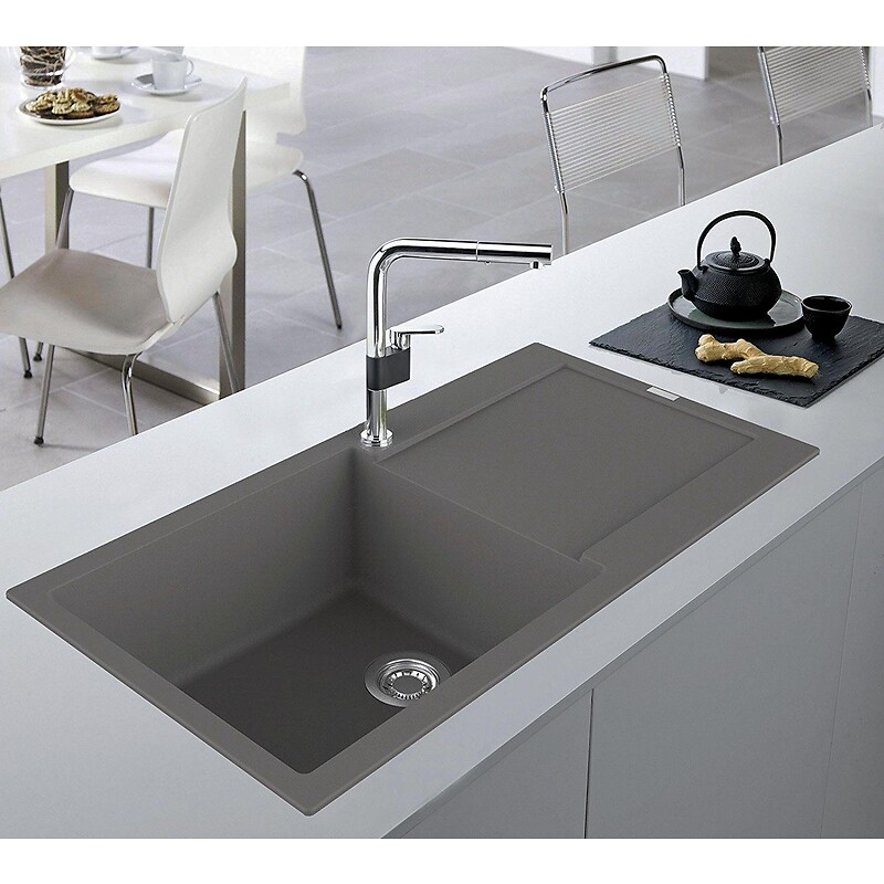 Évier de synthèse Maris Fragranit+ 970x500 mm 1 grande cuve + 1 égouttoir teinte Onyx - MRG611-XL - FRANKE - 101117 – Image 2