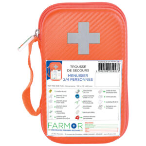 Trousse de secours Menuisier 2/4 personnes en EVA Orange Fluo - Farmor - 530769