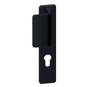Béquille double sur plaque palière Kaza - entraxe 195 mm - Basalt noir mat - clé I - VACHETTE ASSA ABLOY - 143481