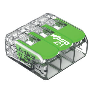 Mini borne type 221 Green 3x0,5-6 mm² boîte de 30 pièces - Wago - 605802